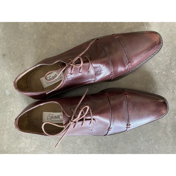 Fratelli Footwear Genuine Leather 9.5 9082-05 Dark Maroon Lace Up Dress Shoes main image 6